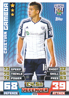 Cristian Gamboa West Bromwich Albion 2014/15 Topps Match Attax #333